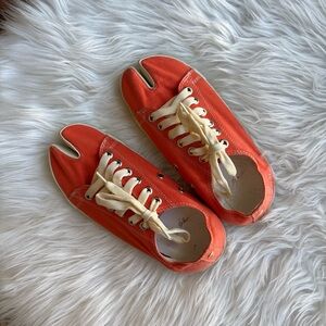 Maison Martin Margiela Orange Tabi Sneakers